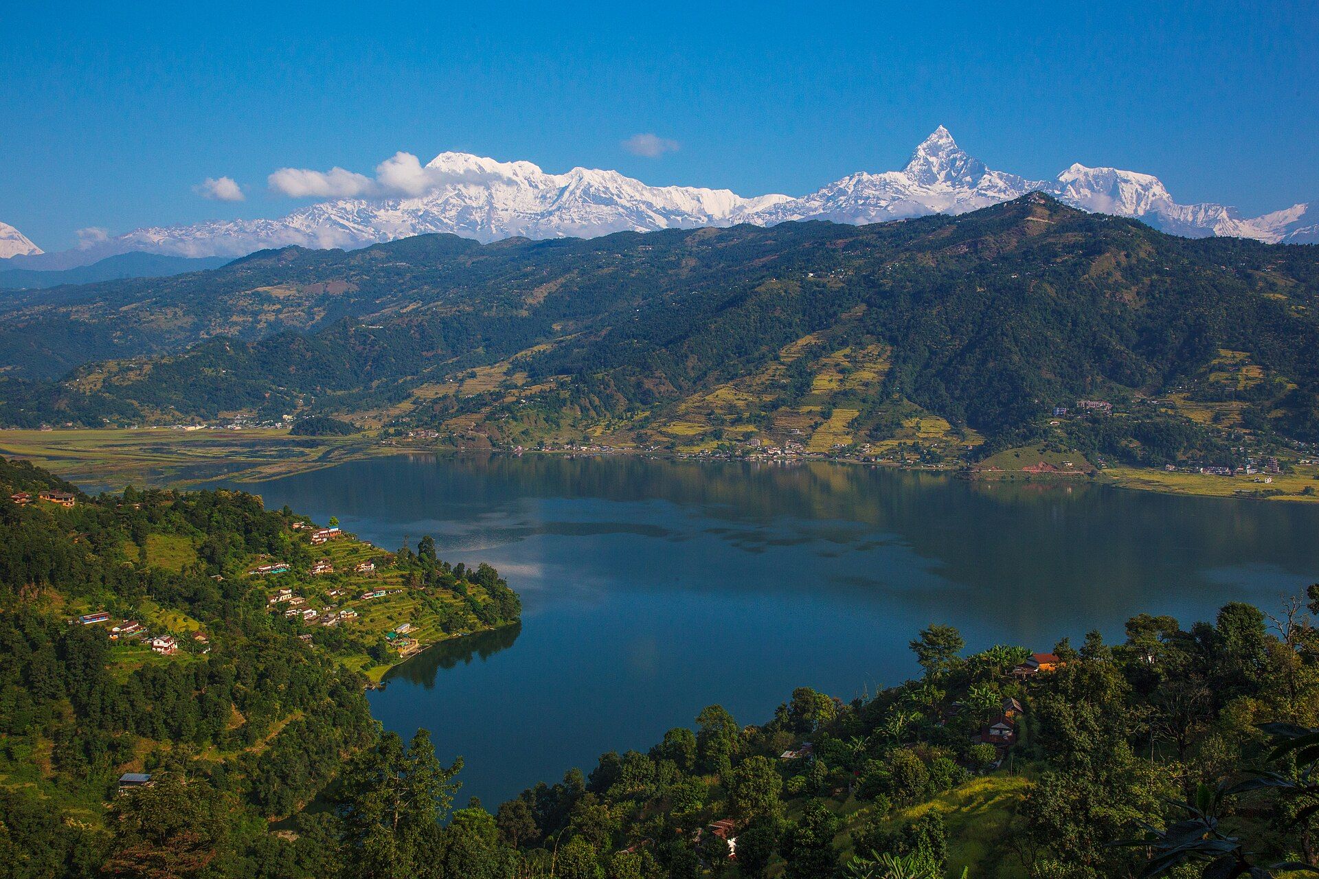 Phewa Lake, Pokhara, central Nepal