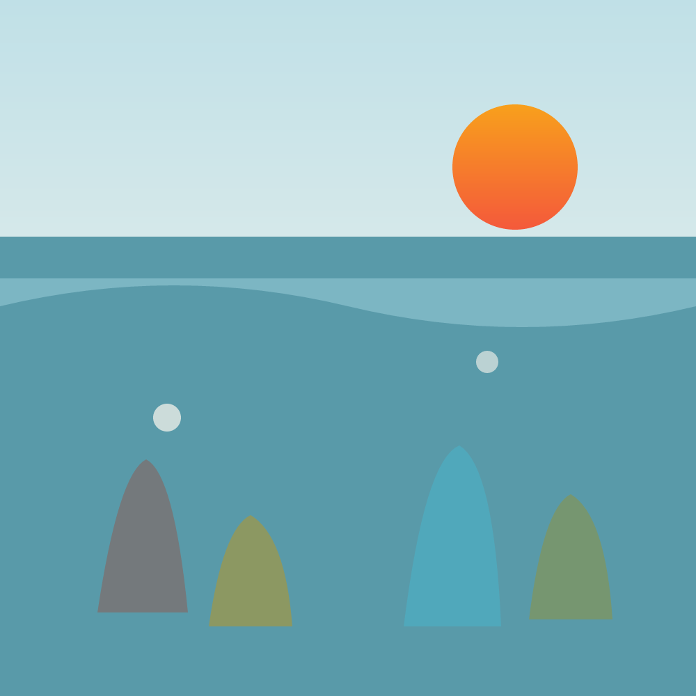 Stylised illustration of Belize Barrier Reef